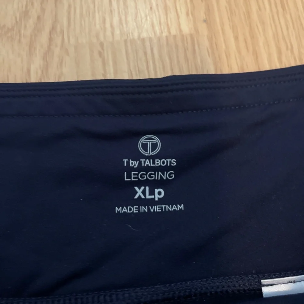 T By Talbots Indigo Blue Luxe Fleeceback Colorblock Full Length Leggings SizeXLP - Picture 7 of 11